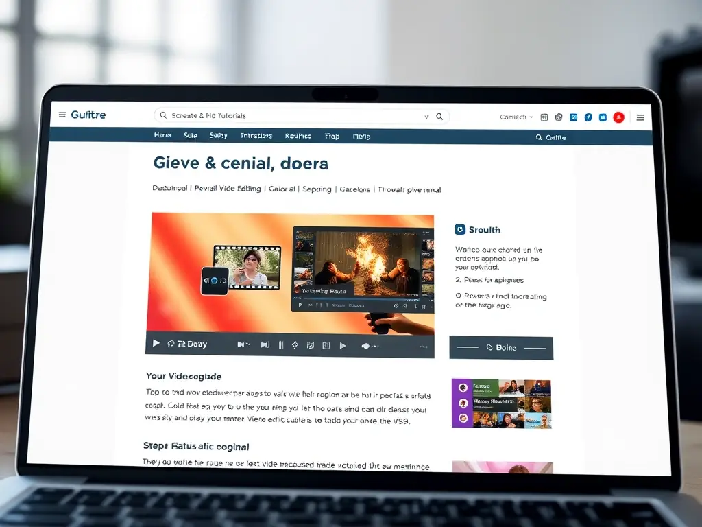 A screenshot of the Guides and Tutorials page on the Multimedia Department website, showcasing a step-by-step guide on video editing with clear visual aids and concise instructions.