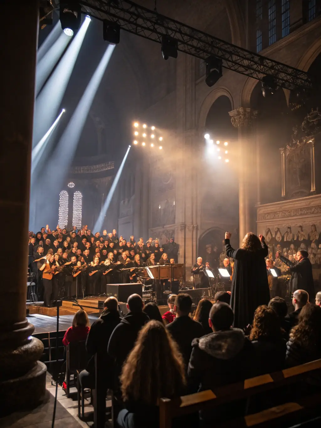 A short, uplifting video clip of a church choir performance, suitable for use in social media or presentations.